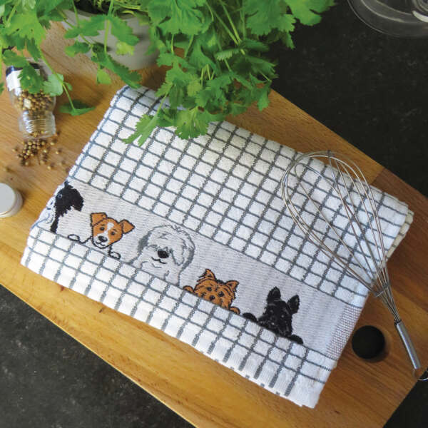 Samuel Lamont Poli Dri 100% Cotton Dish Towel – Dogs – Pack of 2 - Image 3