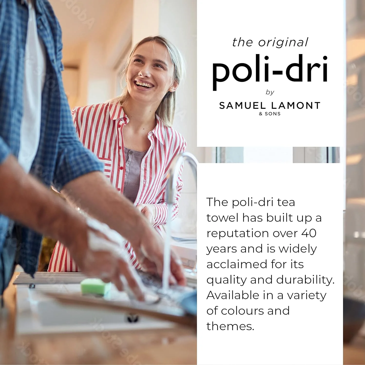 Samuel Lamont Poli Dri 100% Cotton Dish Towel – Holly Leaves – 2pk - Image 3