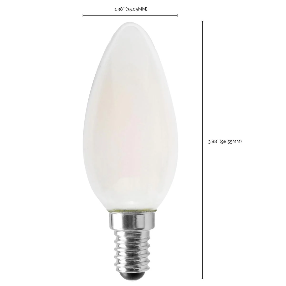 Satco LED European 40W Equivalent Torpedo Bulb – 4.5W –  E14 Euro Base – Frosted – Warm White – 3000K - Image 4
