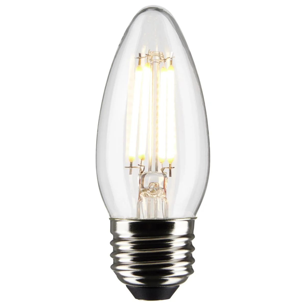Satco LED Medium Base 40W Equivalent Torpedo Bulb – 4W – E26 Edison Base – Clear – 2700K - Image 5