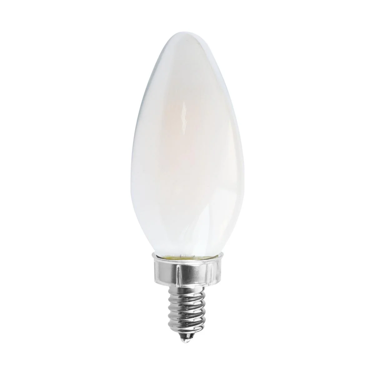 Satco LED 75W Equivalent Torpedo Bulb β 8W β E12 Candelabra Base β Frosted β Warm White β 2700K