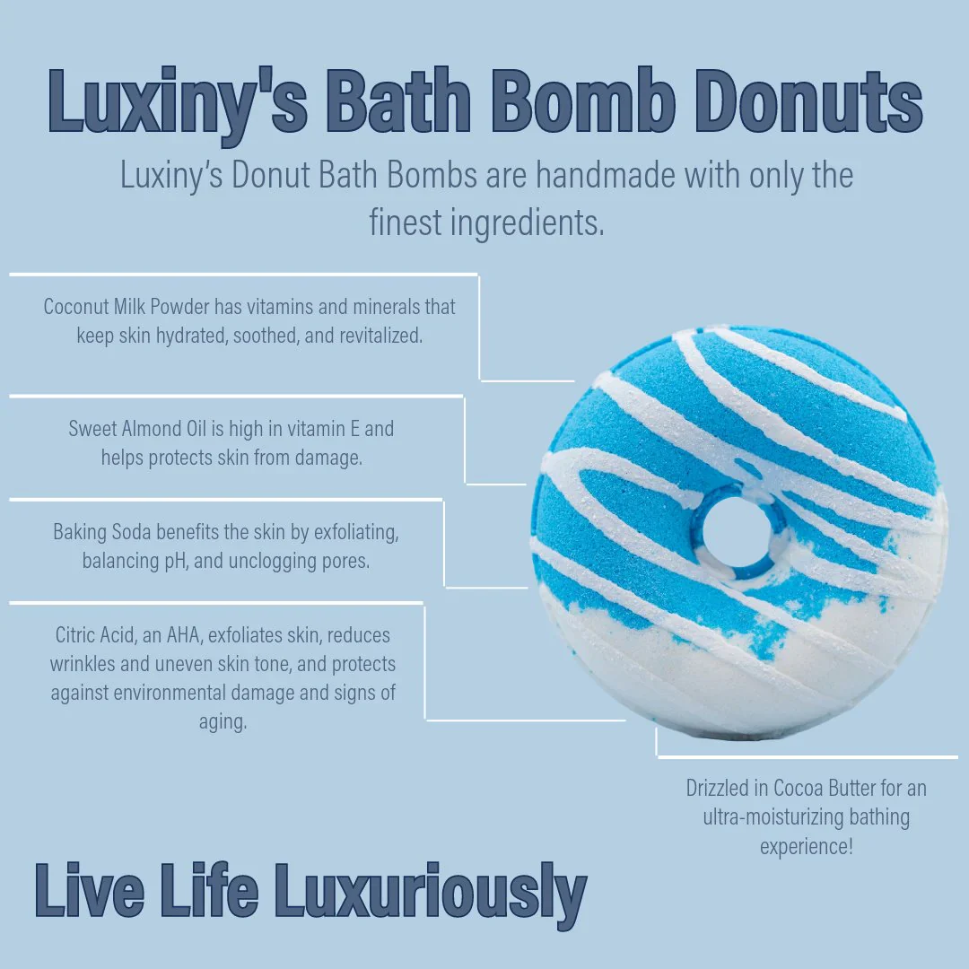 Donut Shape Scented Bath Bombs - Blueberry Muffin - Image 4