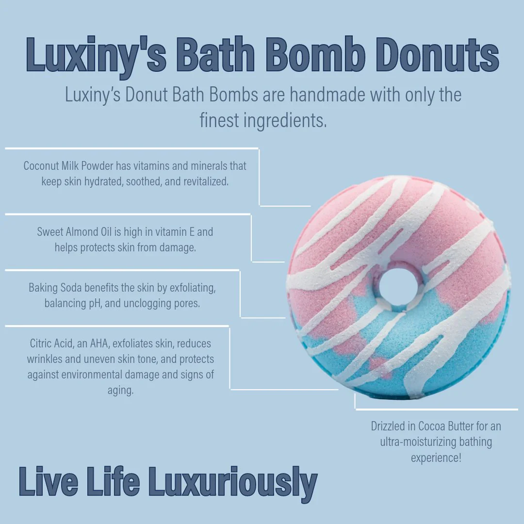 Donut Shape Scented Bath Bombs - Cotton Candy - Image 5