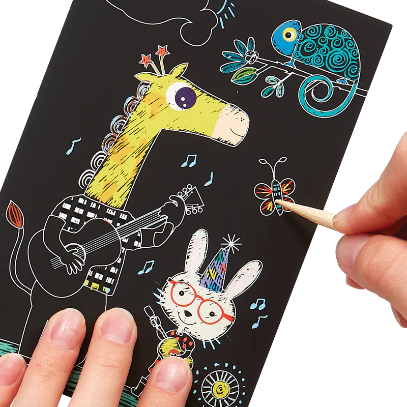 Scratch And Scribble Mini Scratch Art Kit – Safari Party - Image 3