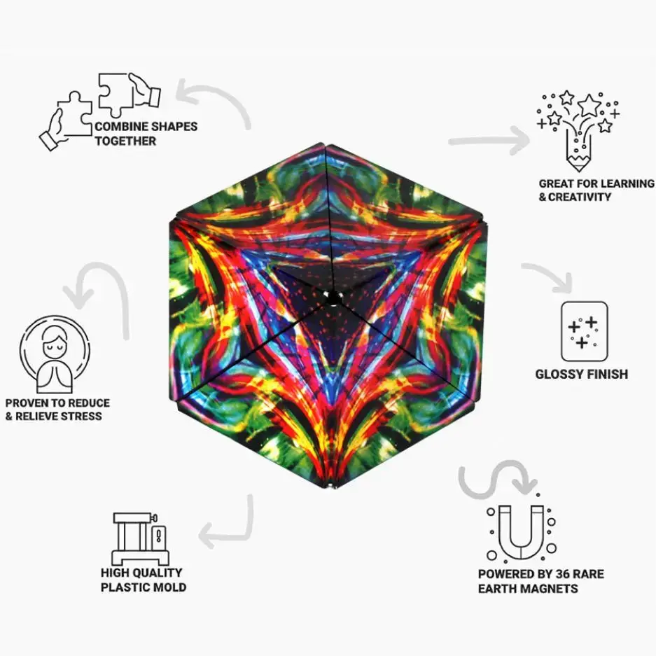 Shashibo Shape Shifting - Fidget Cube with 36 Rare Earth Magnets – Cosmic - Image 3