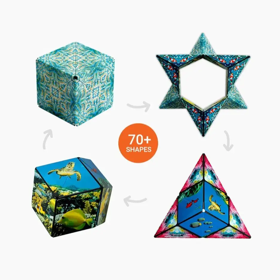Shashibo Shape Shifting - Fidget Cube with 36 Rare Earth Magnets – Undersea - Image 2