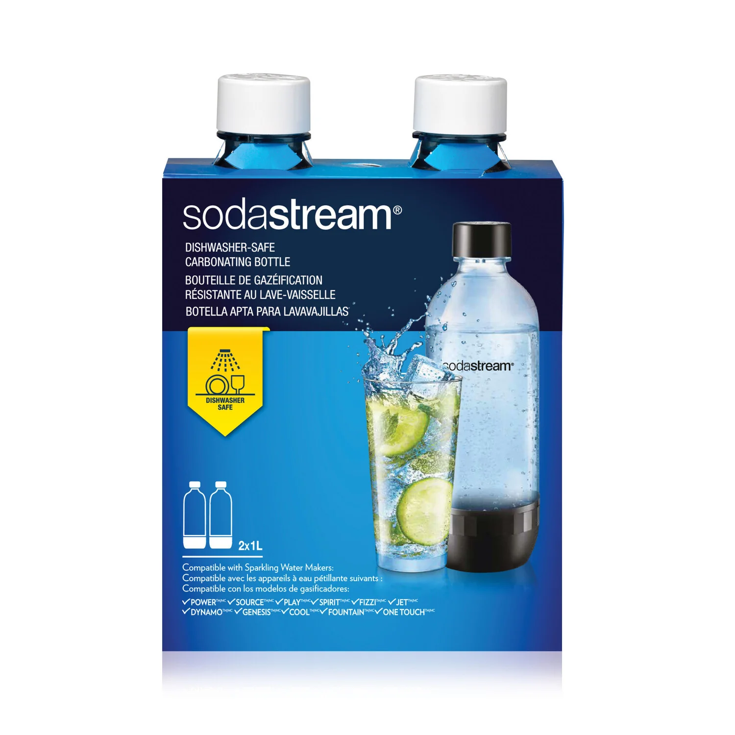 Sodastream 1 Liter Classic Replacement Bottles – White – 2 Pack - Image 3