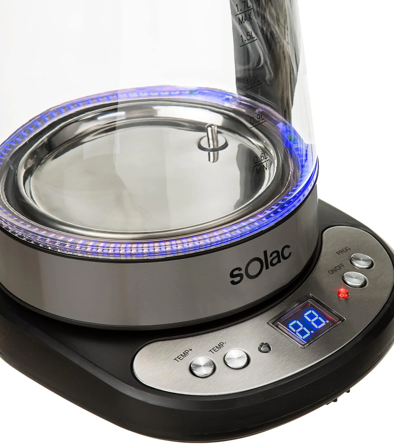 SOLAC Aroa Premium Electric Kettle – Adjustable Temp. Control – Dark Brushed Stainless Steel – 58oz. - Image 2