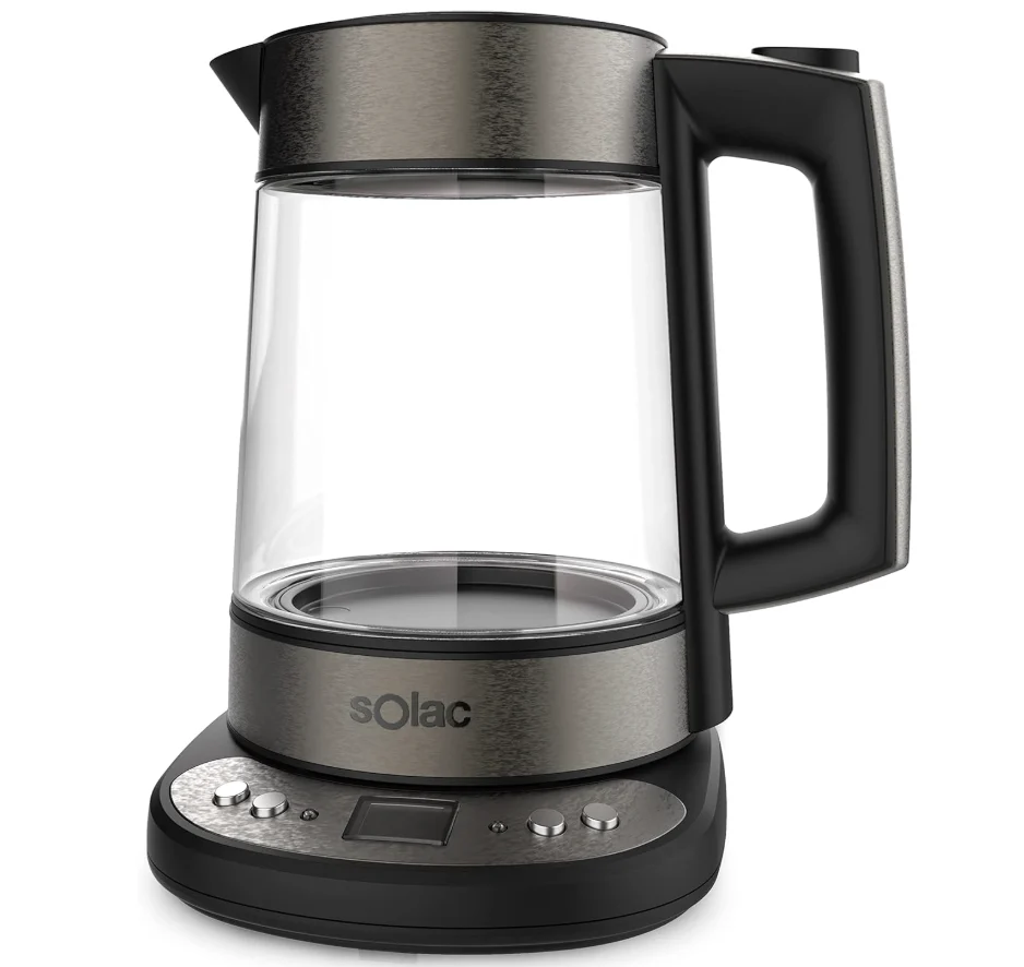 SOLAC Aroa Premium Electric Kettle – Adjustable Temp. Control – Dark Brushed Stainless Steel – 58oz. - Image 4