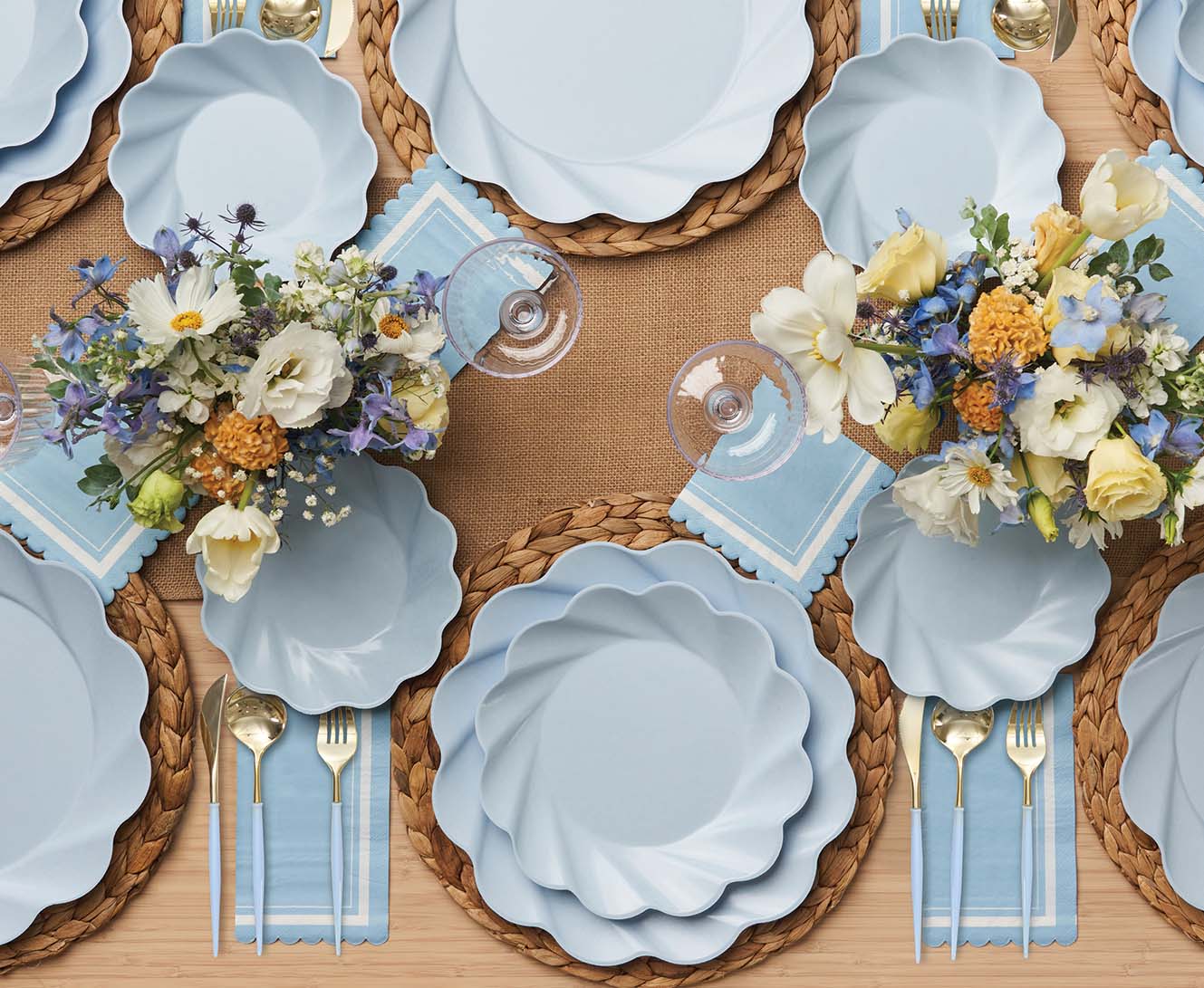 Sophistiplate Bella Assorted Plastic Cutlery – Gold & Sky Blue – 24pc – Service for 8 - Image 4