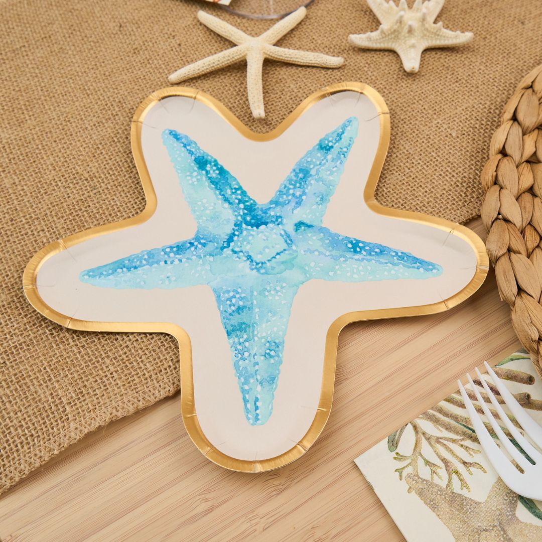 Sophistiplate Die-Cut Salad & Dessert Plates – 8pk – Starfish - Image 2