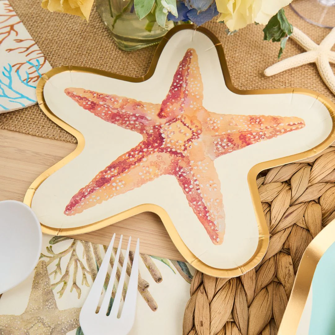 Sophistiplate Die-Cut Salad & Dessert Plates – 8pk – Starfish - Image 3