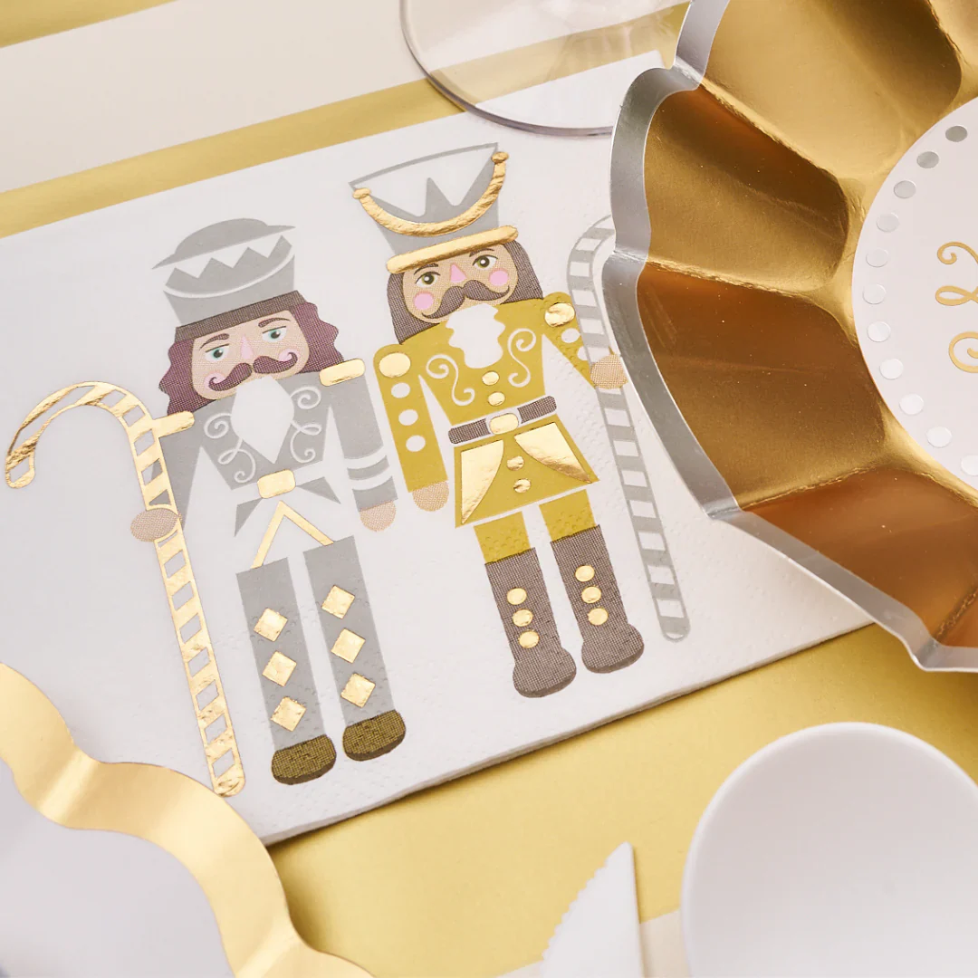 Sophistiplate Gilded Nutcracker Christmas Cocktail Napkins – 20pk - Image 2
