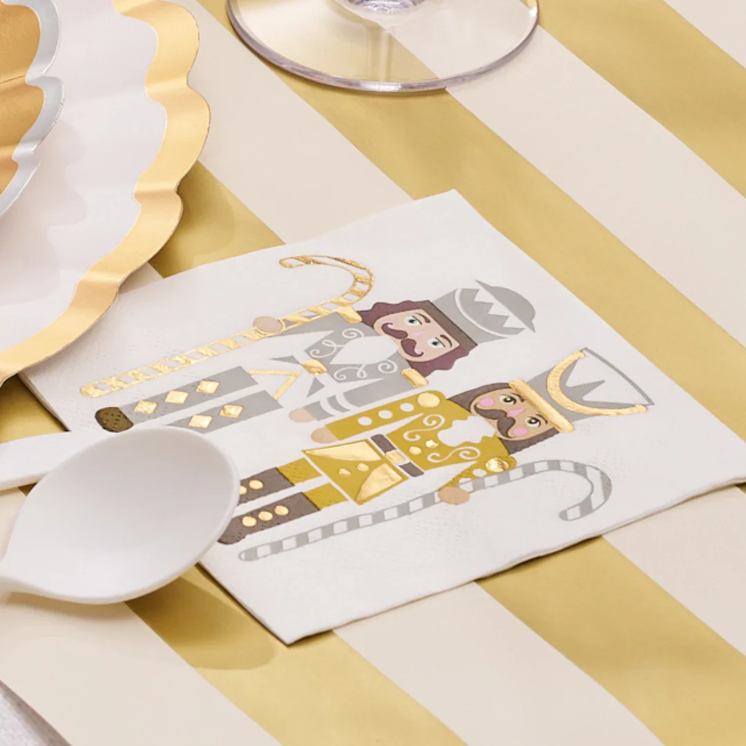 Sophistiplate Gilded Nutcracker Christmas Cocktail Napkins – 20pk - Image 3