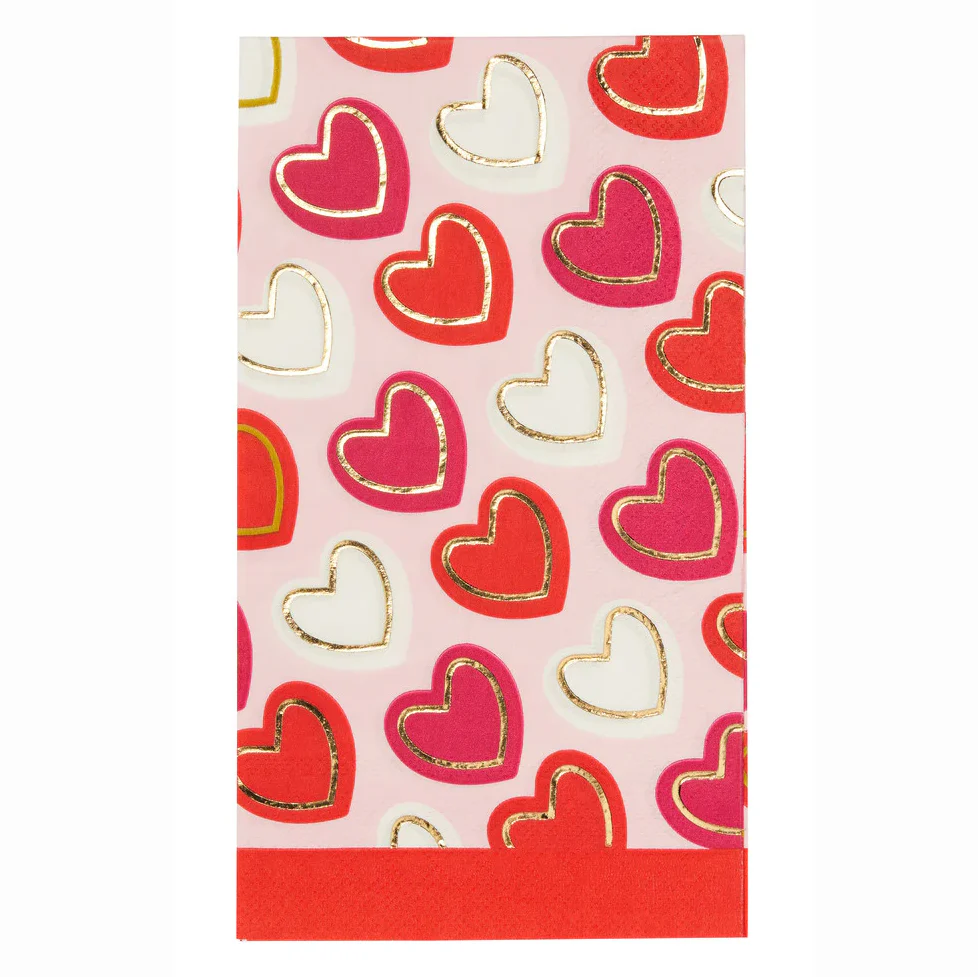 Sophistiplate Gold Foil Love Notes Paper Guest Towels  – 20pk