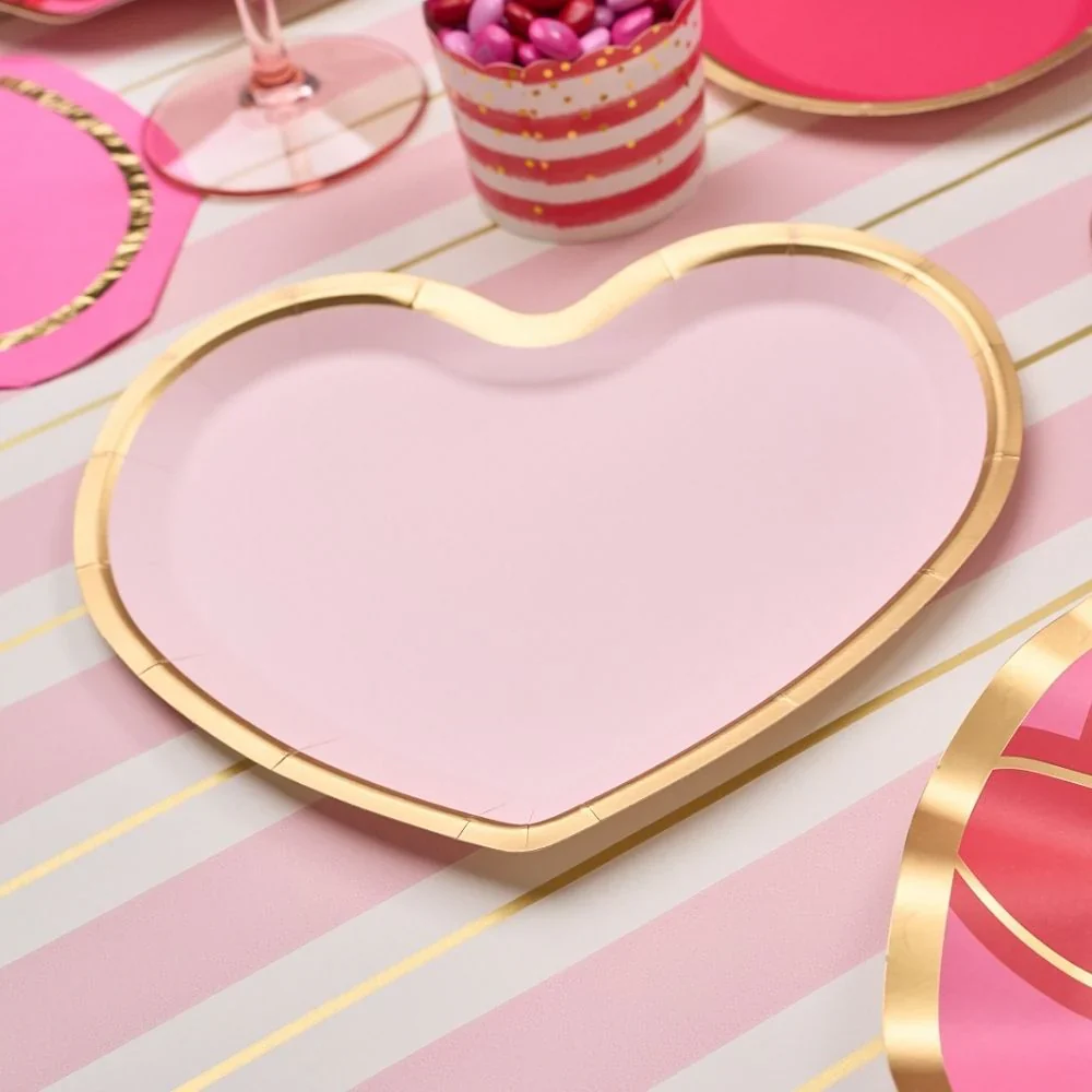 Sophistiplate Love Notes Paper Salad & Dessert Plates – 8pk - Image 2