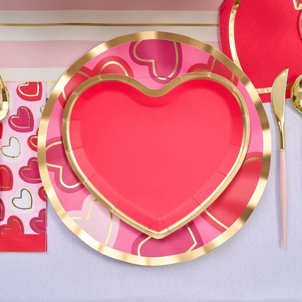 Sophistiplate Love Notes Paper Salad & Dessert Plates – 8pk - Image 3