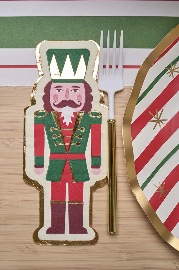 Sophistiplate Nutcracker Die-Cut Christmas Paper Guest Towel – 16pk - Image 2