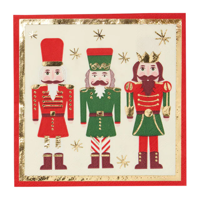 Sophistiplate Nutcraker Christmas Cocktail Napkins β Red β 20pk