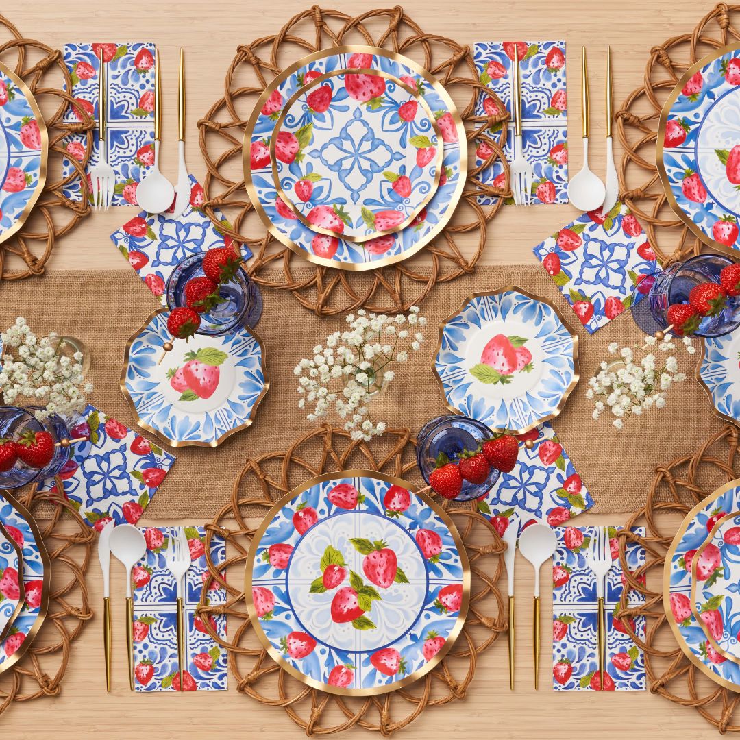 Sophistiplate Paper Beverage Napkins – Pack of 20 – Bleu Strawberry - Image 3