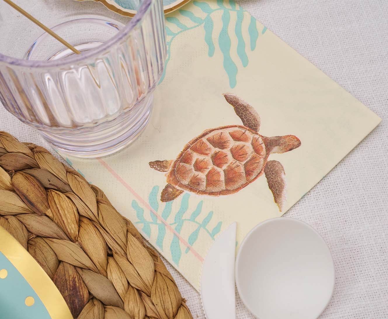 Sophistiplate Paper Beverage Napkins – Pack of 20 – Pastel Sea - Image 3