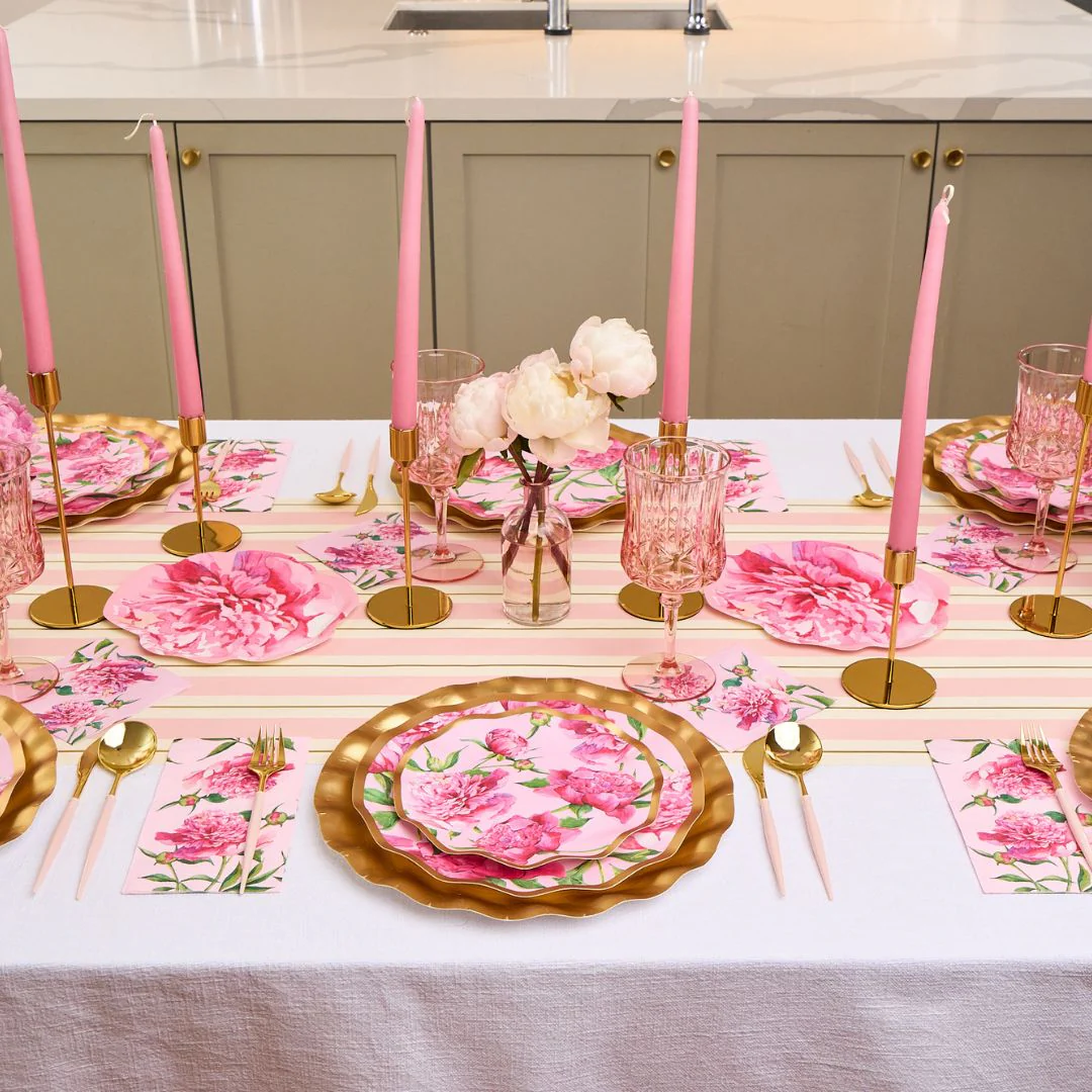 Sophistiplate Paper Beverage Napkins – Pack of 20 – Pink Peonies - Image 2