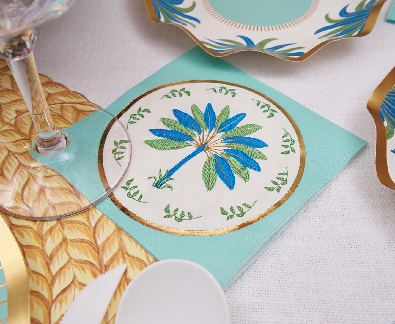 Sophistiplate Paper Beverage Napkins – Pack of 20 – Preppy Palm - Image 2