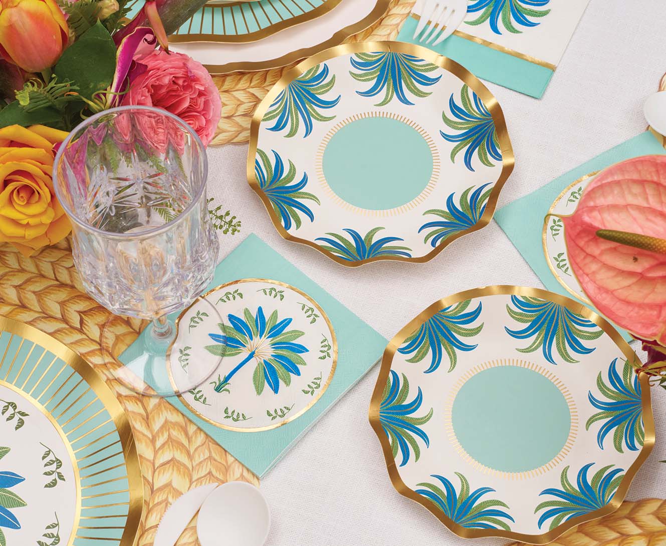 Sophistiplate Paper Beverage Napkins – Pack of 20 – Preppy Palm - Image 3