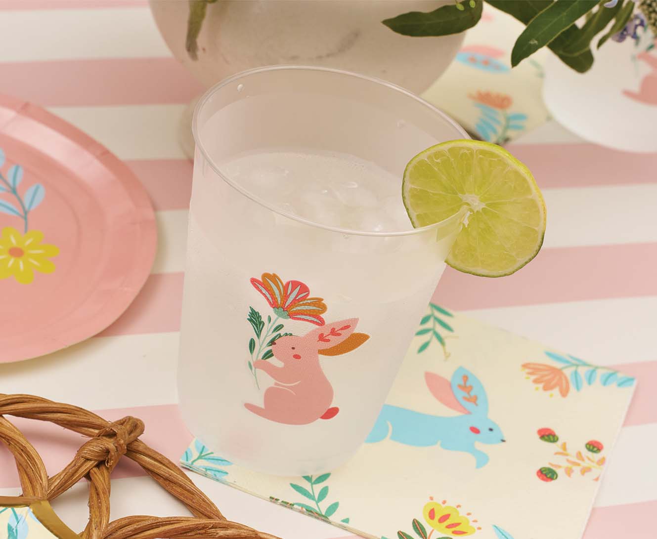 Sophistiplate Reusable Durable Flex Cups – Folklore Easter Frost – 16oz – Set of 8 - Image 4