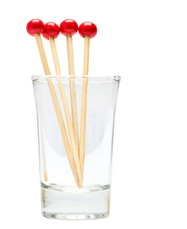 Sophistiplate Simply Served Wood Party Picks – 6"-Inch – Red - Image 2