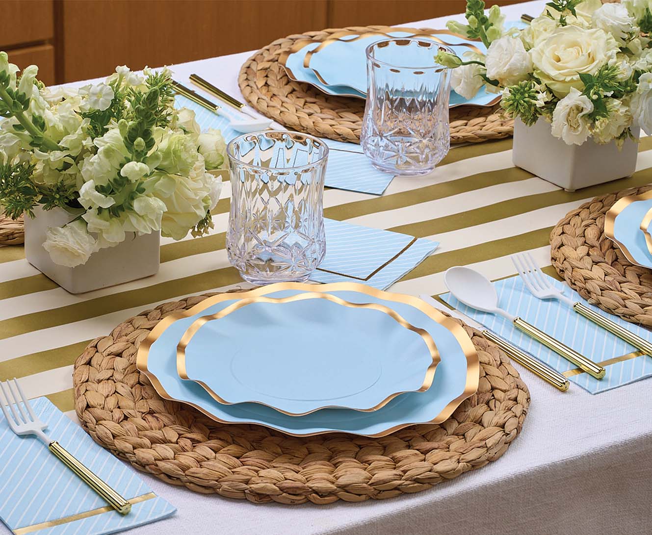 Sophistiplate Wavy Appetizer/Dessert Bowl - 8pk – Hydrangea Flowers - Image 2