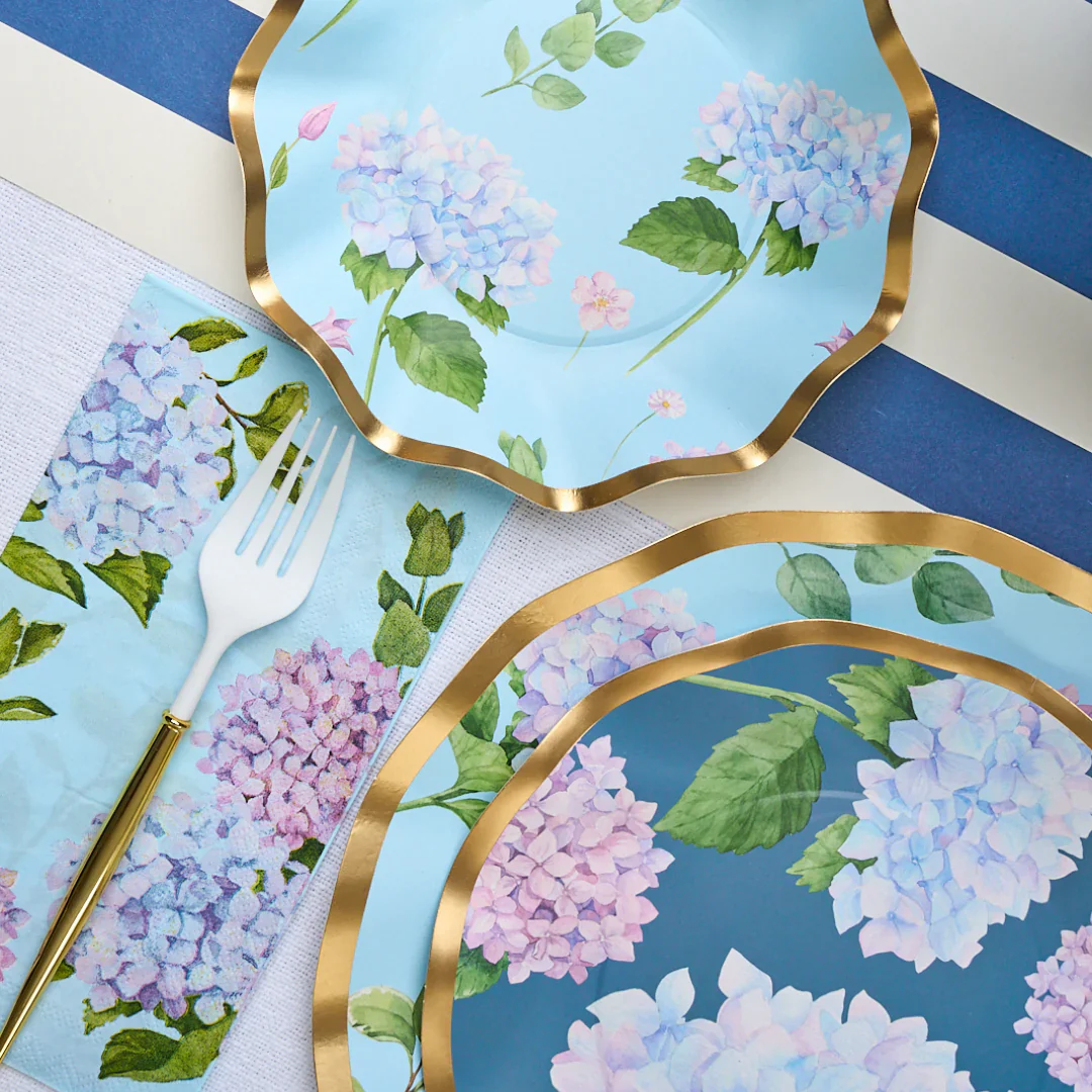 Sophistiplate Wavy Appetizer/Dessert Bowl - 8pk – Hydrangea Flowers - Image 3