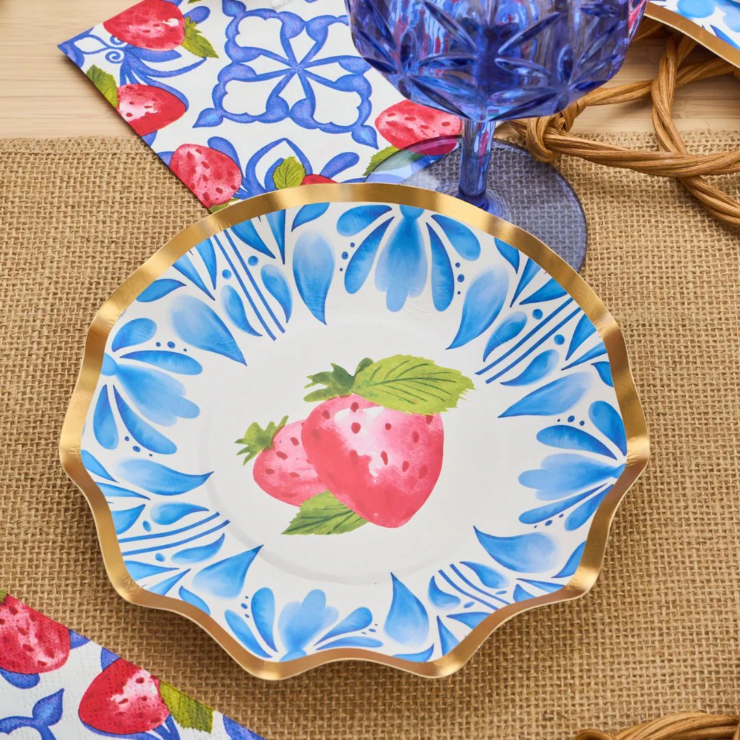 Sophistiplate Wavy Appetizer/Dessert Bowl - 8pk – Bleu Strawberry - Image 2