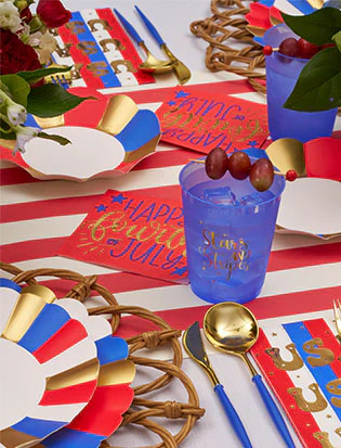 Sophistiplate Wavy Paper Appetizer & Dessert Bowls – 8pk – Modern Patriotic - Image 4
