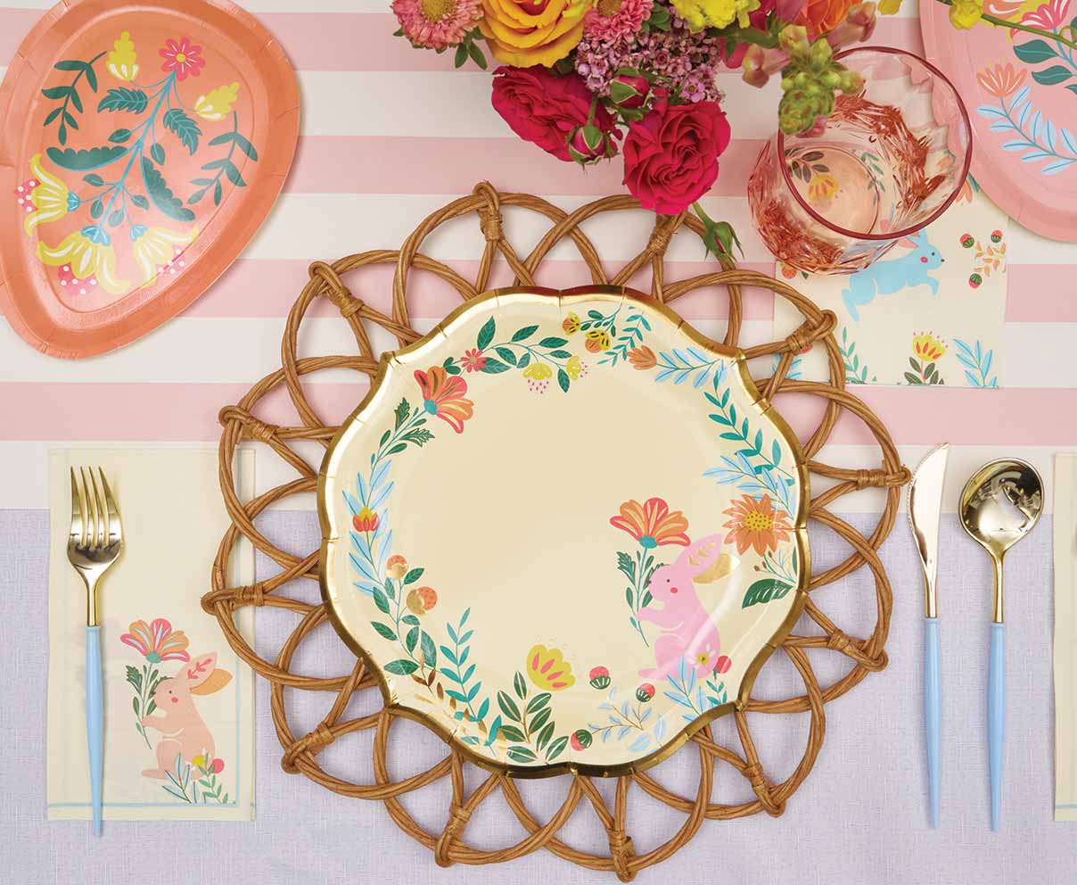 Sophistiplate Wavy Paper Dinner Plates – 8pk – Folklore Easter - Image 2