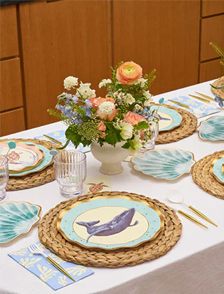 Sophistiplate Wavy Paper Dinner Plates – 8pk – Pastel Sea - Image 3