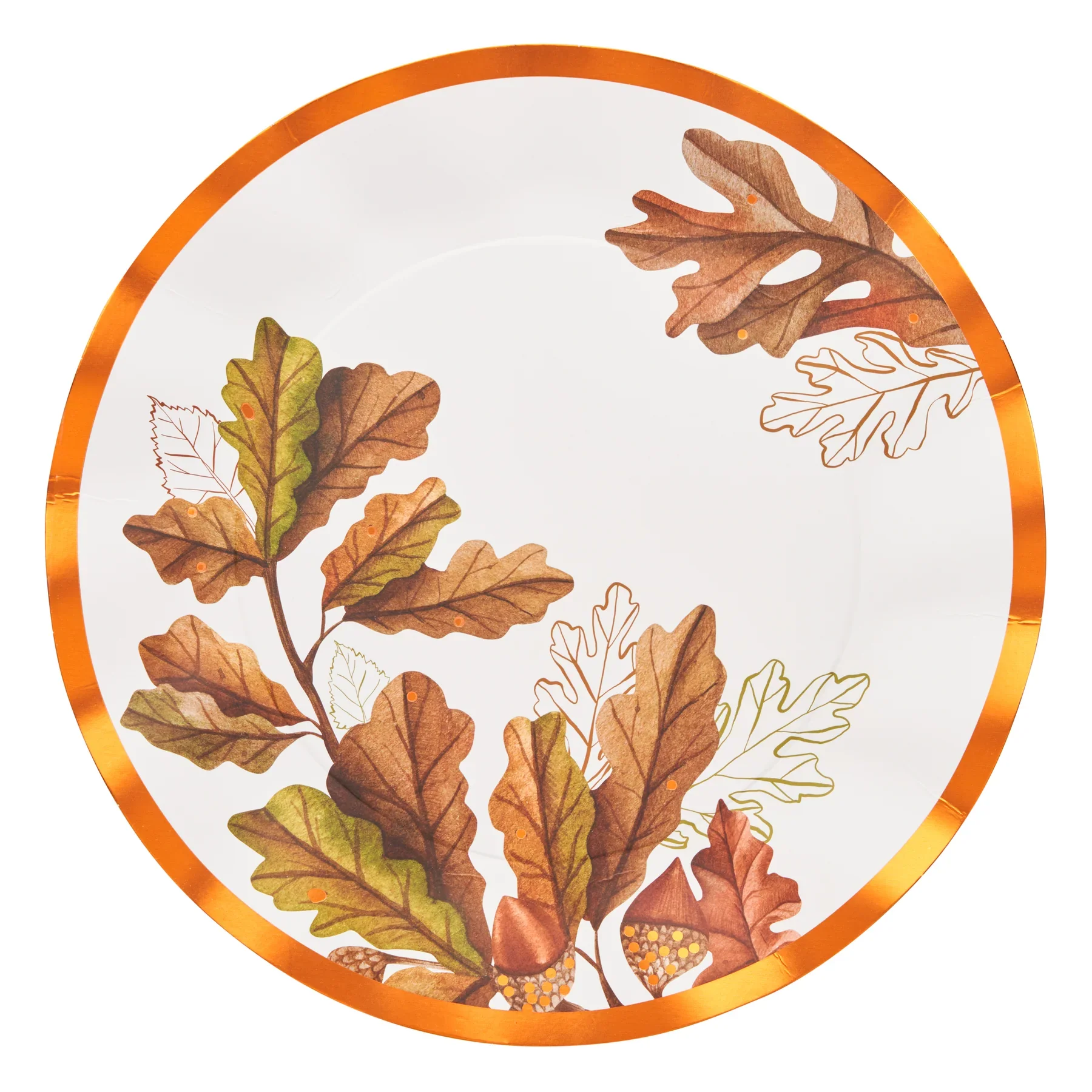 Sophistiplate Wavy Paper Dinner Plates – Acorn and Oak – 8pk