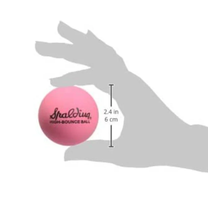 Spalding High Bounce Pink Rubber Ball - Image 2