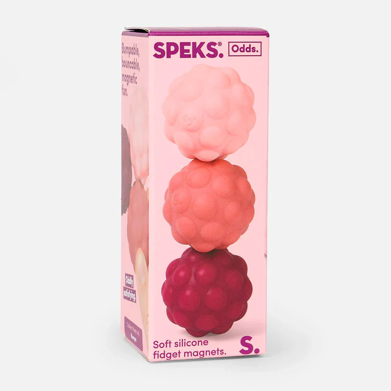 Speks - Odds Silicone Fidget Magnets Balls – Pink Bumps – Set of 3 - Image 2