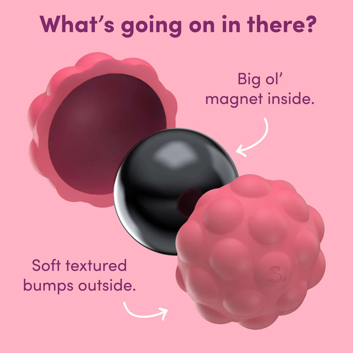 Speks - Odds Silicone Fidget Magnets Balls – Pink Bumps – Set of 3 - Image 3