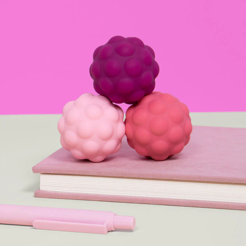 Speks - Odds Silicone Fidget Magnets Balls – Pink Bumps – Set of 3 - Image 4