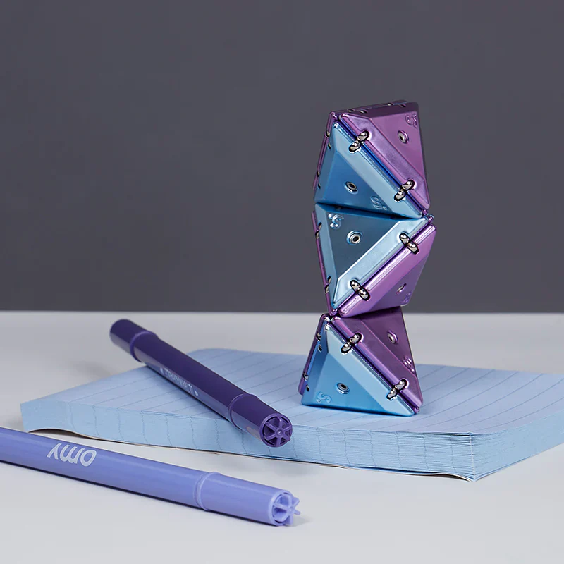 Speks - Pyramid Chrome Rare Earth Magnet Toy – Cosmos Blue - Image 3