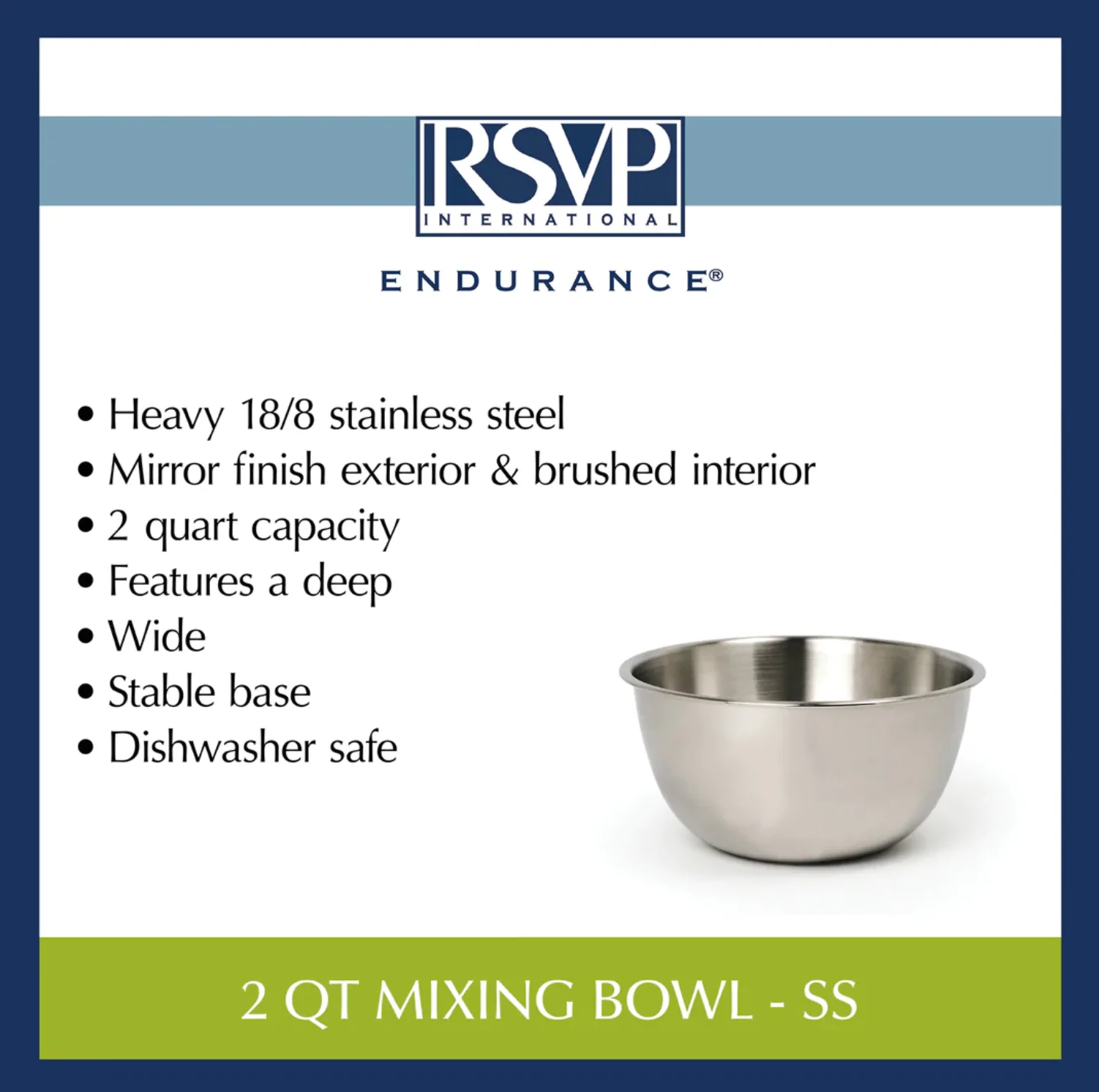 Stainless Steel Mixing โ 2 qt - Image 2