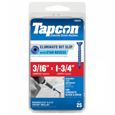 Star Drive Concrete Anchors β 3.16 x 1.75" β 25-Ct.