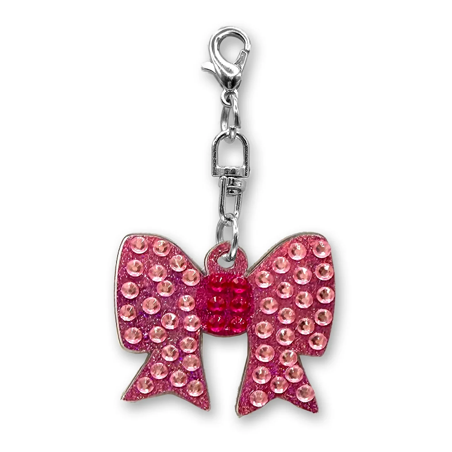 StickerBeans Clip on Sparkling Rhinestone Charms – Pink Bow