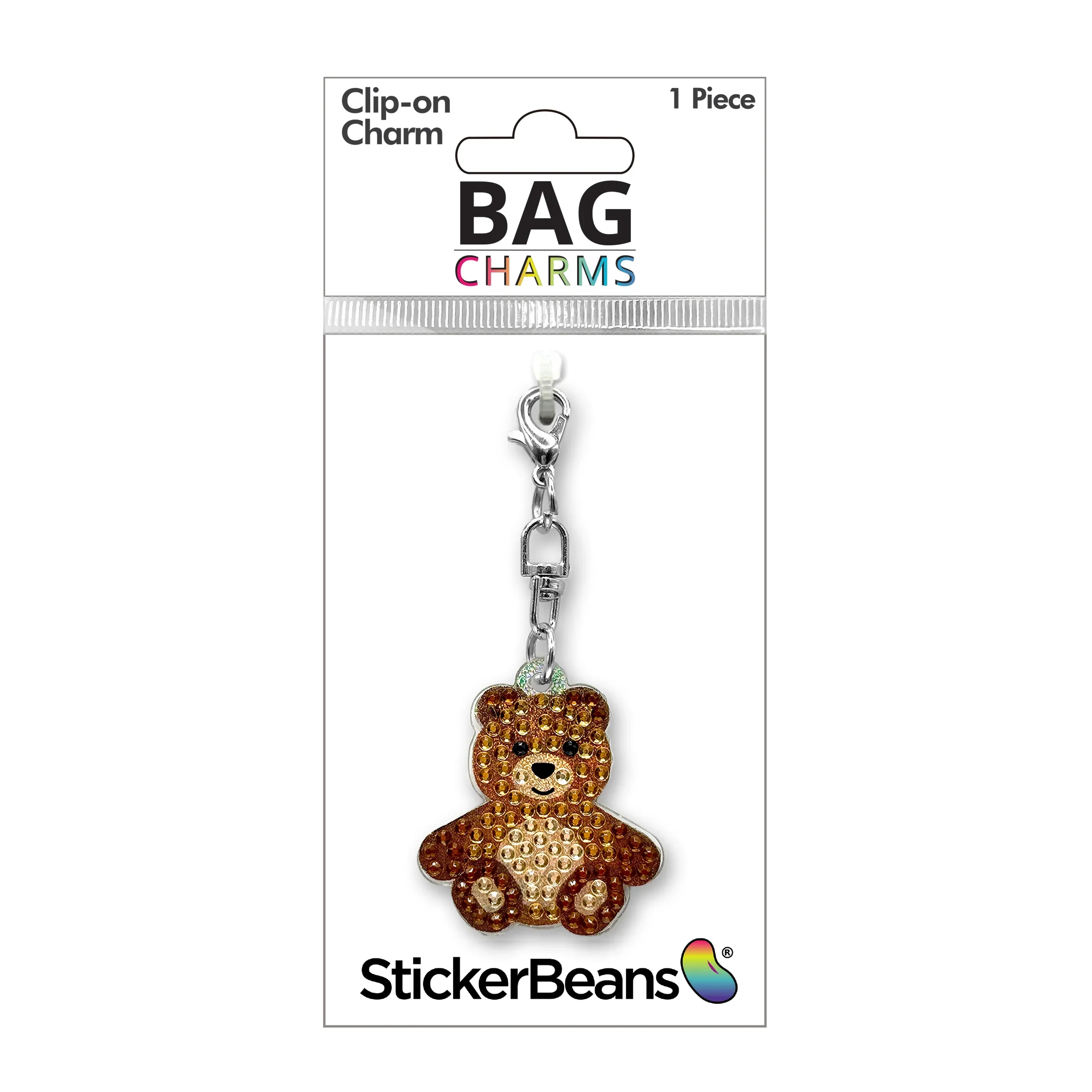 StickerBeans Clip on Sparkling Rhinestone Charms – Teddy Bear - Image 2