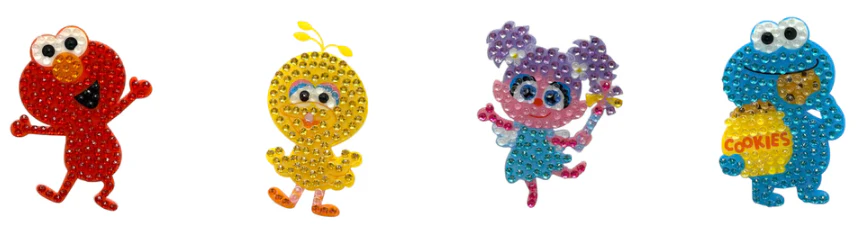 StickerBeans Sesame Street Elmo & Friends Collection Sparkle Sticker – 2" – Set of 4 - Image 2