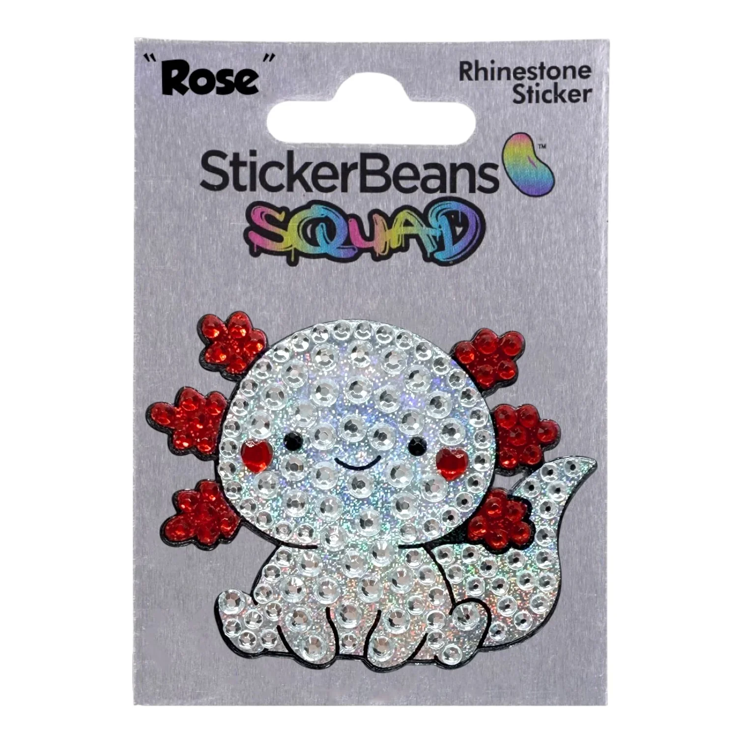 StickerBeans "Squad" Axolotl Rose Limited Edition Sparkle Sticker – 2" - Image 2