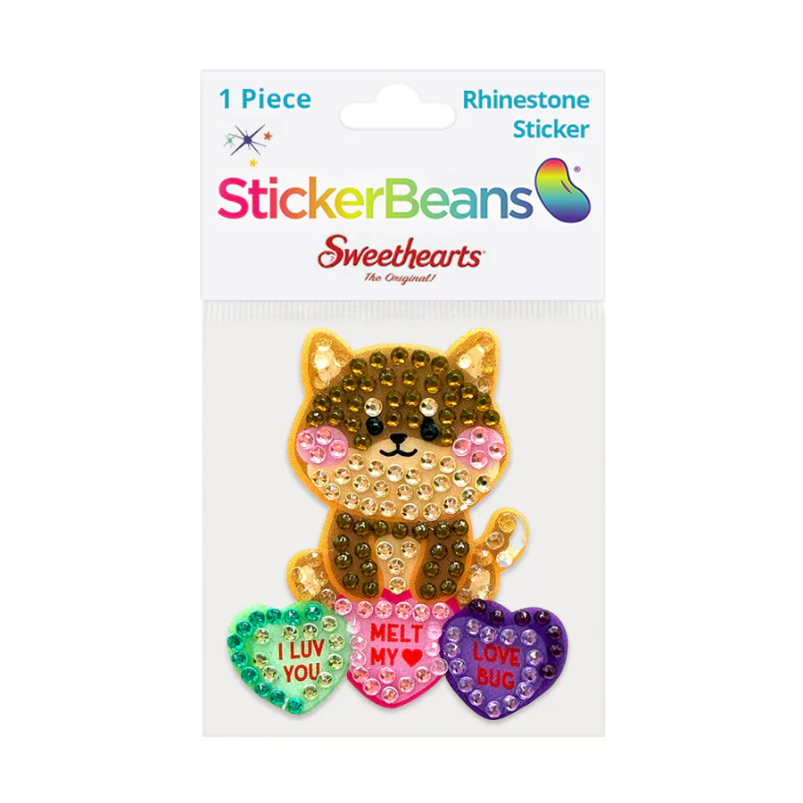 StickerBeans Sweethearts Kitty Love Sparkle Sticker – 2" - Image 2