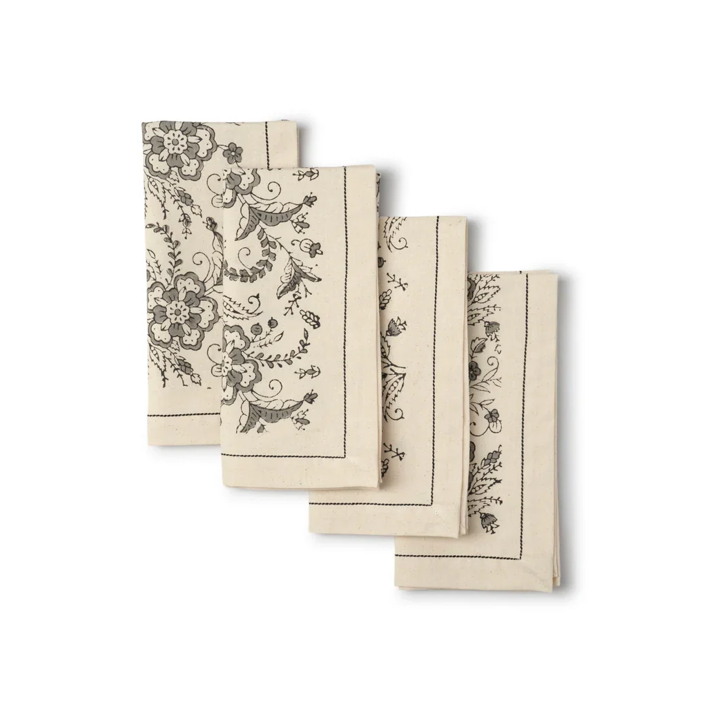 Sustainable Threads Cotton Cloth Napkins – Ivy Slate – Set of 4 - Image 2